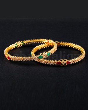 FANCY RUBY EMERALD BANGLE