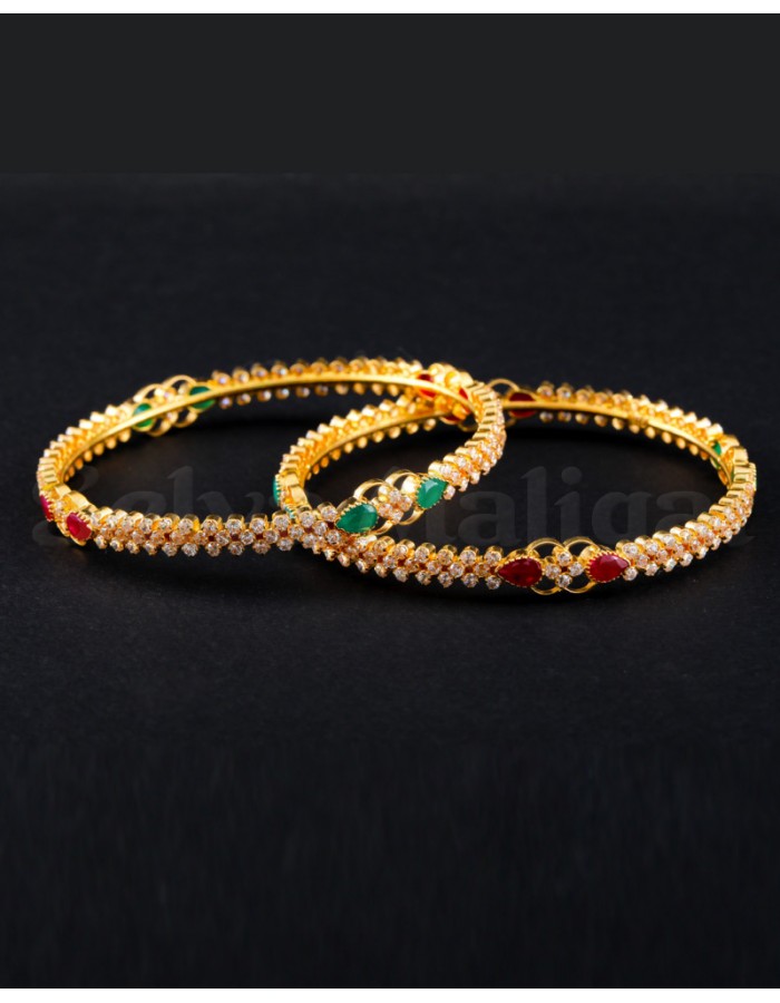 FANCY RUBY EMERALD BANGLE